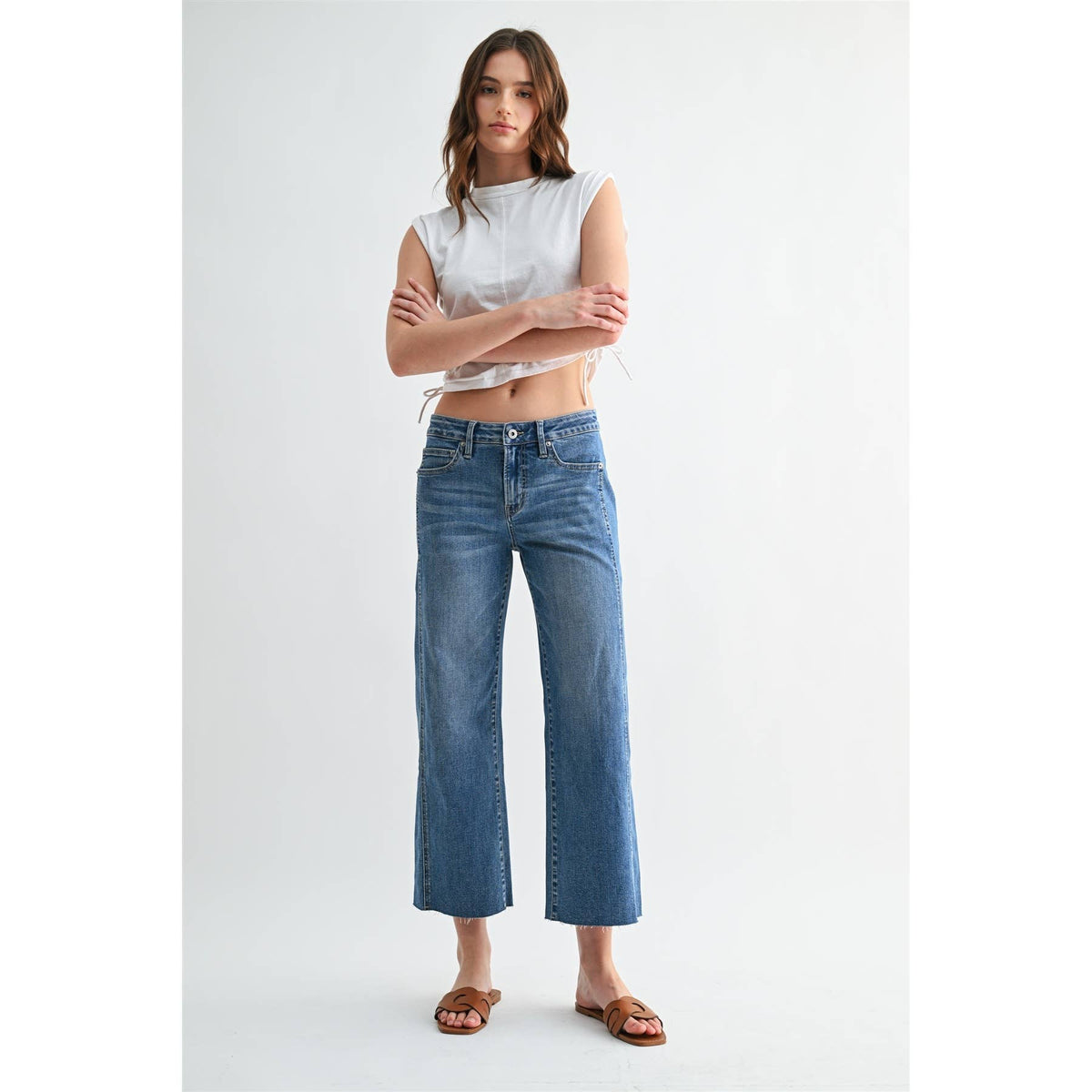 Women's mid rise ankle jeans