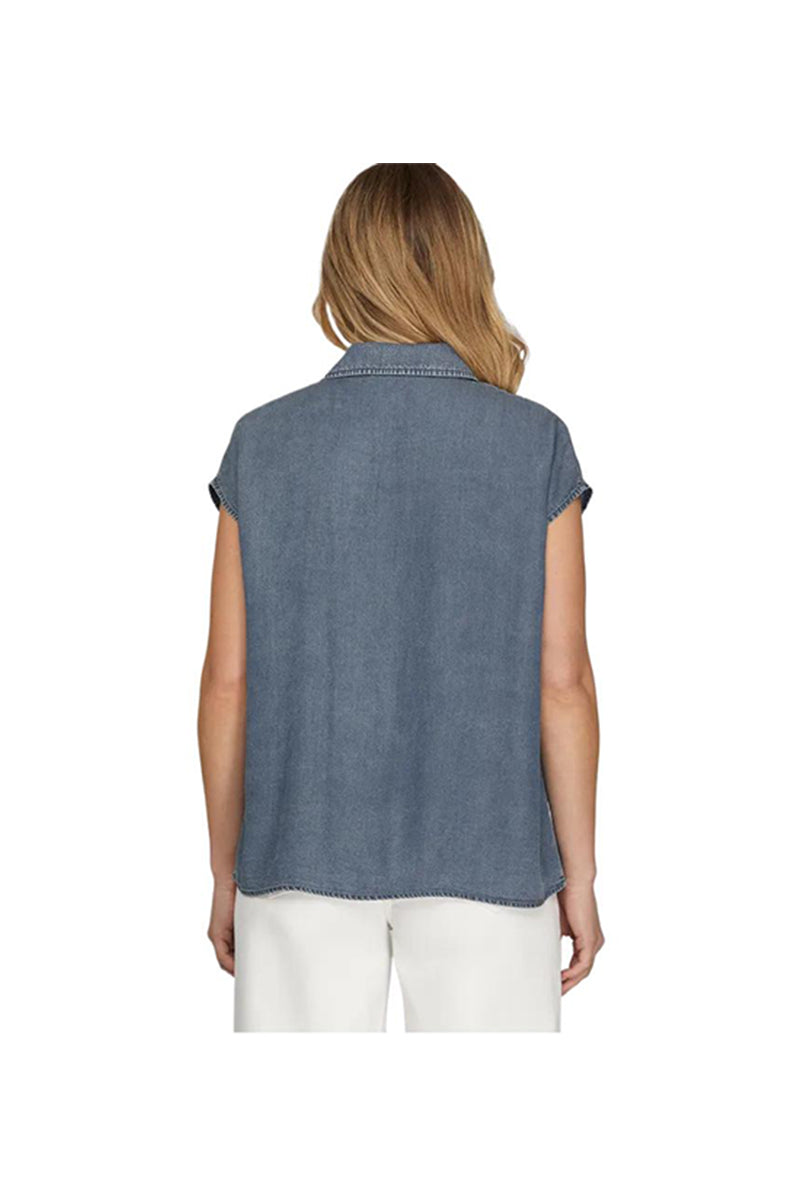 Chambray Button Down Top