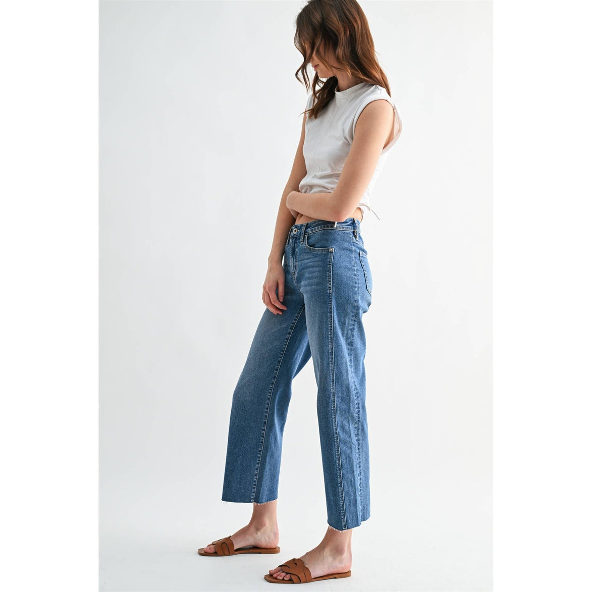 Women's mid rise ankle jeans
