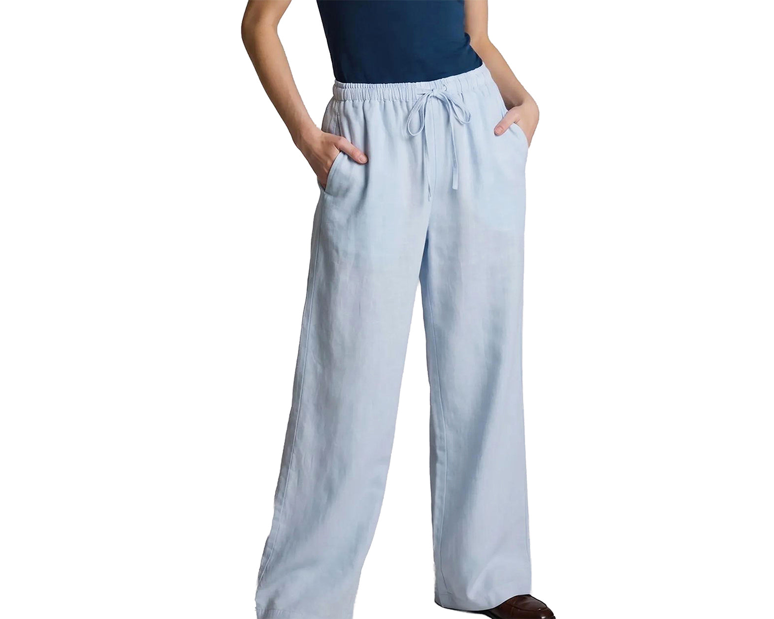 Lyocell Linen Straight Leg Pants