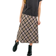 Campbell Plaid Midi Length A-Line Skirt