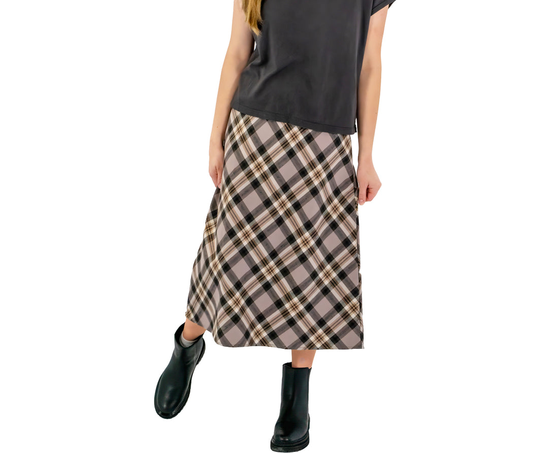 Campbell Plaid Midi Length A-Line Skirt