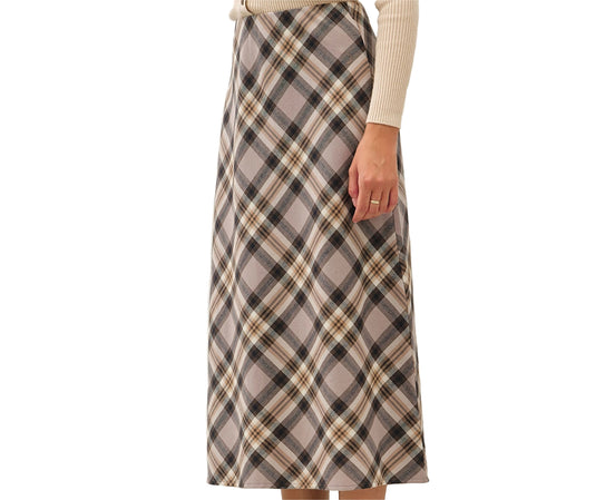 Campbell Plaid Midi Length A-Line Skirt