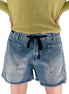 Drawcord Waist Denim Shorts