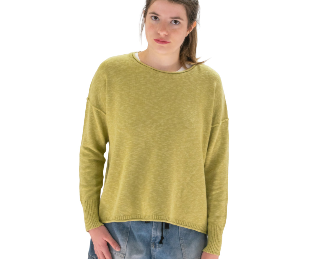Drop Shoulder Slub Sweater