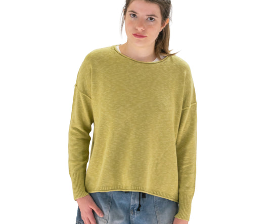 Drop Shoulder Slub Sweater