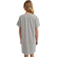 Navy and White Striped T-Shirt Dress