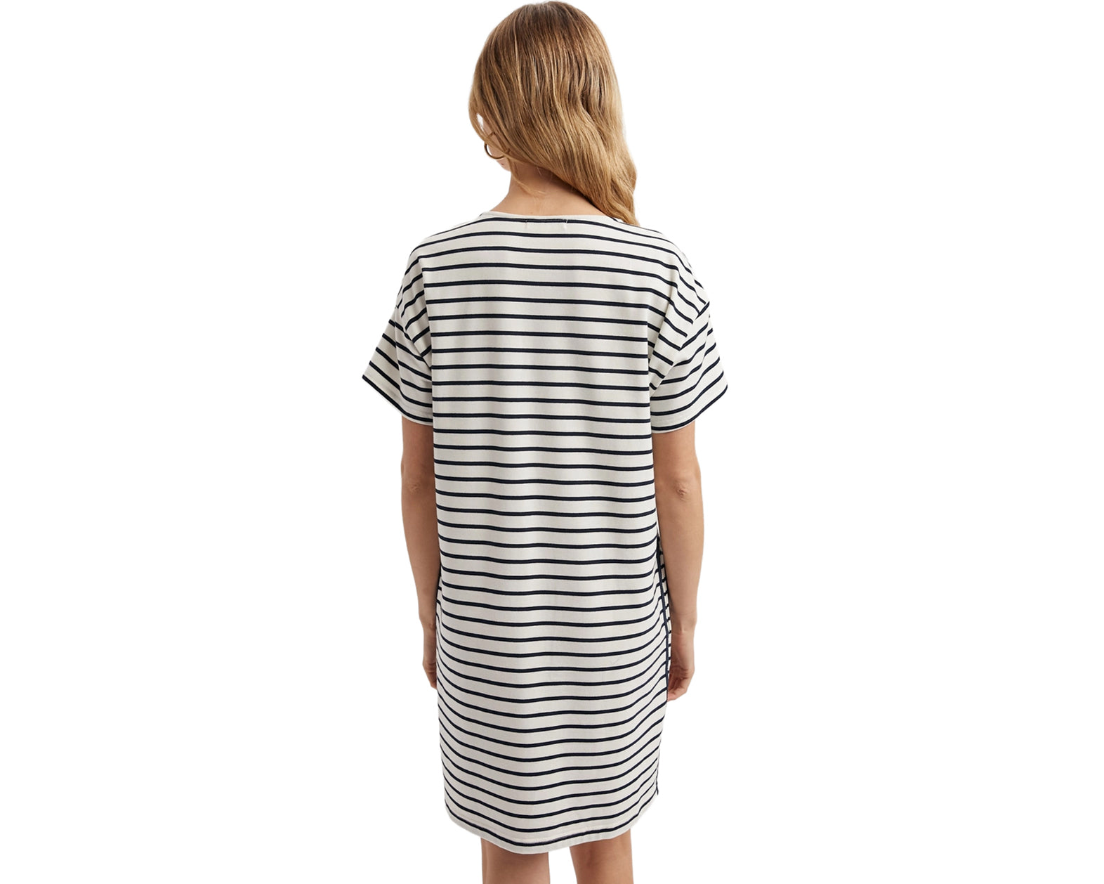 Navy and White Striped T-Shirt Dress