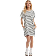 Navy and White Striped T-Shirt Dress