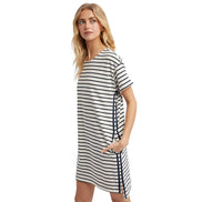 Navy and White Striped T-Shirt Dress