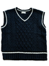 Varsity Style Cable Knit Sweater Vest